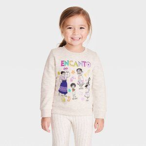 Toddler Girls' Disney Encanto Printed Pullover Sweatshirt Beige 3T